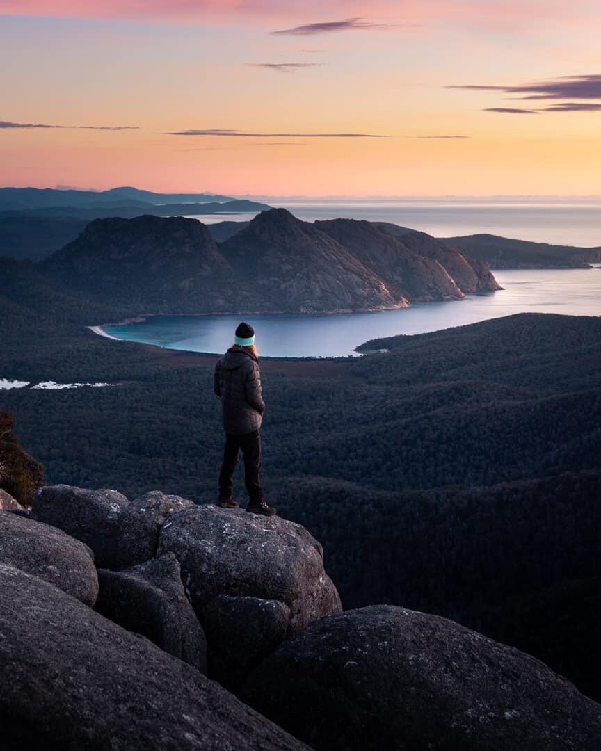 Sunrise on top of Mt Freycinet in the Freycinet National Park