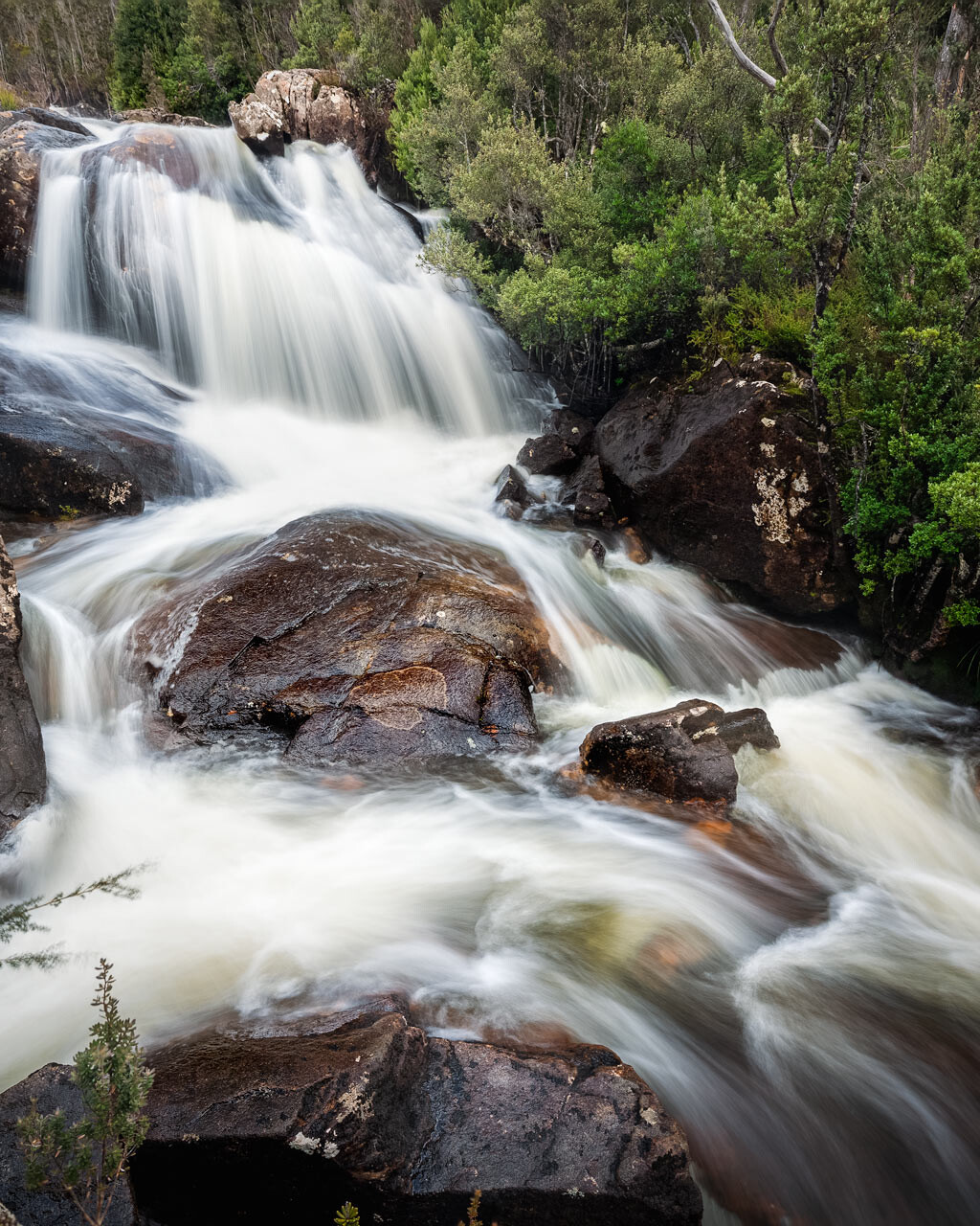 Upper Tier of Arve falls flowing freely after snow melt