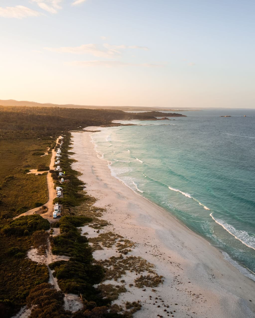 Camping at one of the best campsites on Tasmania's East Coast, Swimcart Beach