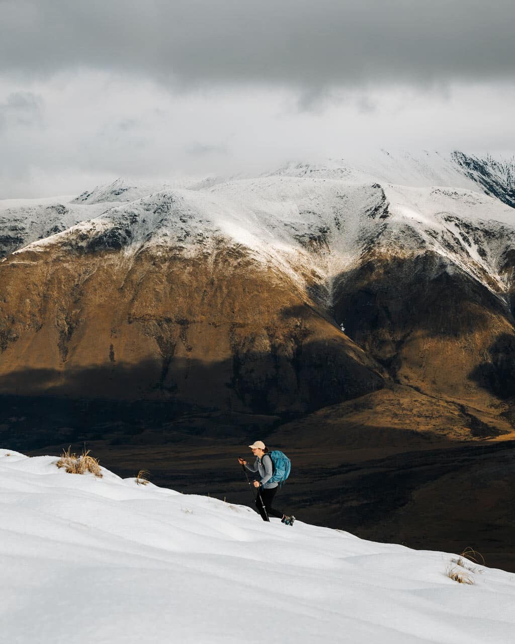 Hiking to the Summit of Mt Guy in the snow