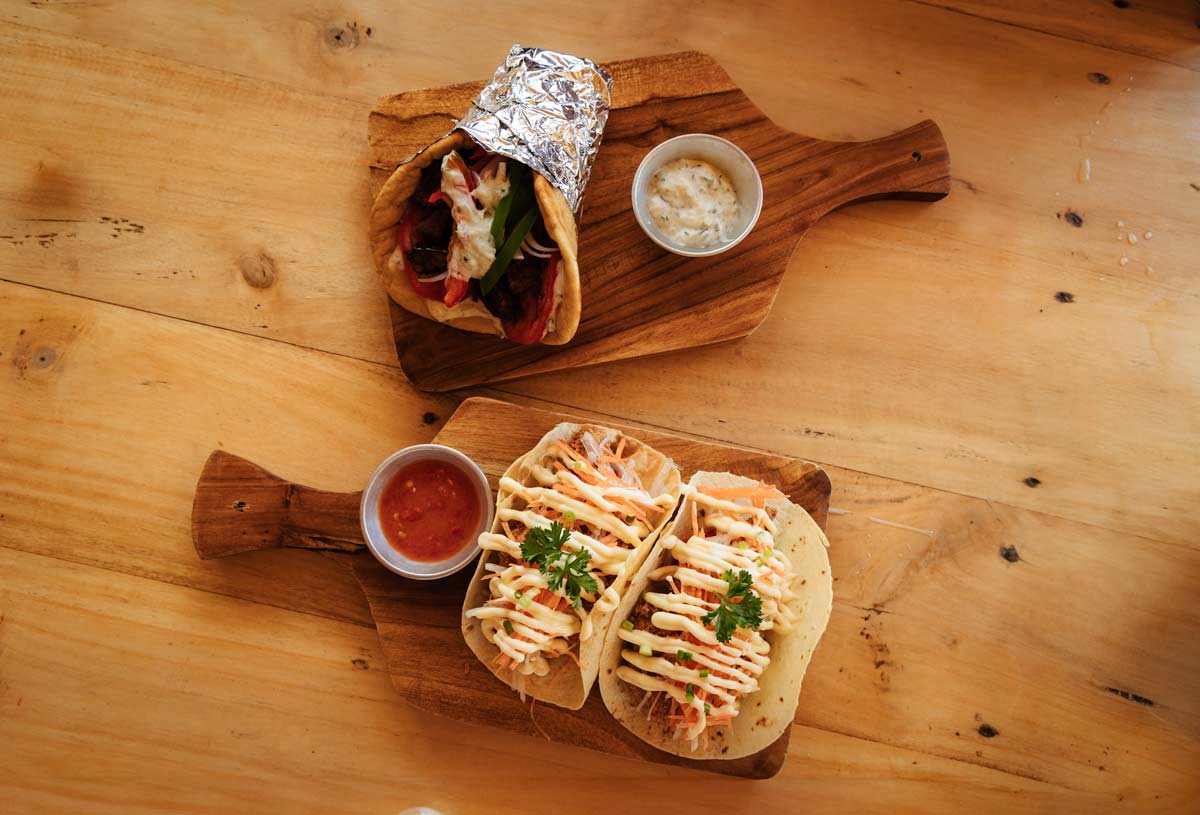 Fish Tacos and Kebab at Mr Ceningans Beach Bar