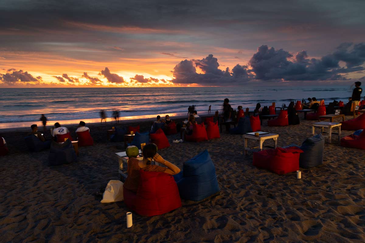 Sunset at Warung Pojok in Canggu