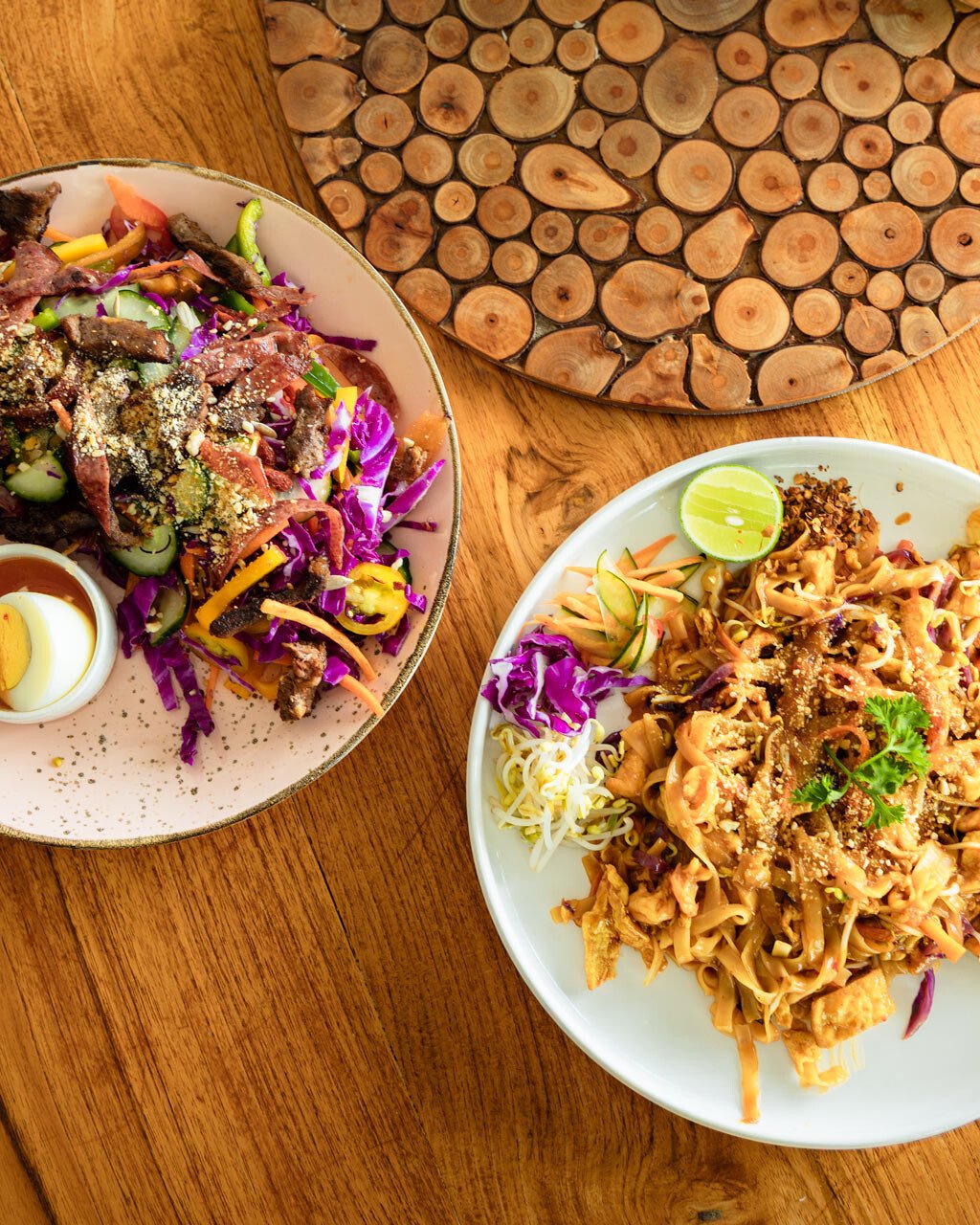 Pad Thai and Salad at Avocado Resto in Medewi